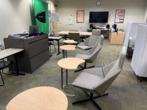 Empty tables and chairs at the YVC Faculty Resource Site