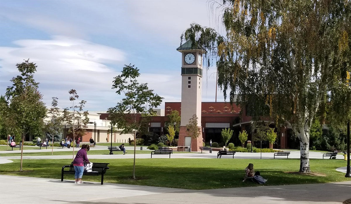 YVC Campus pictured with Clock Tower int he background. 