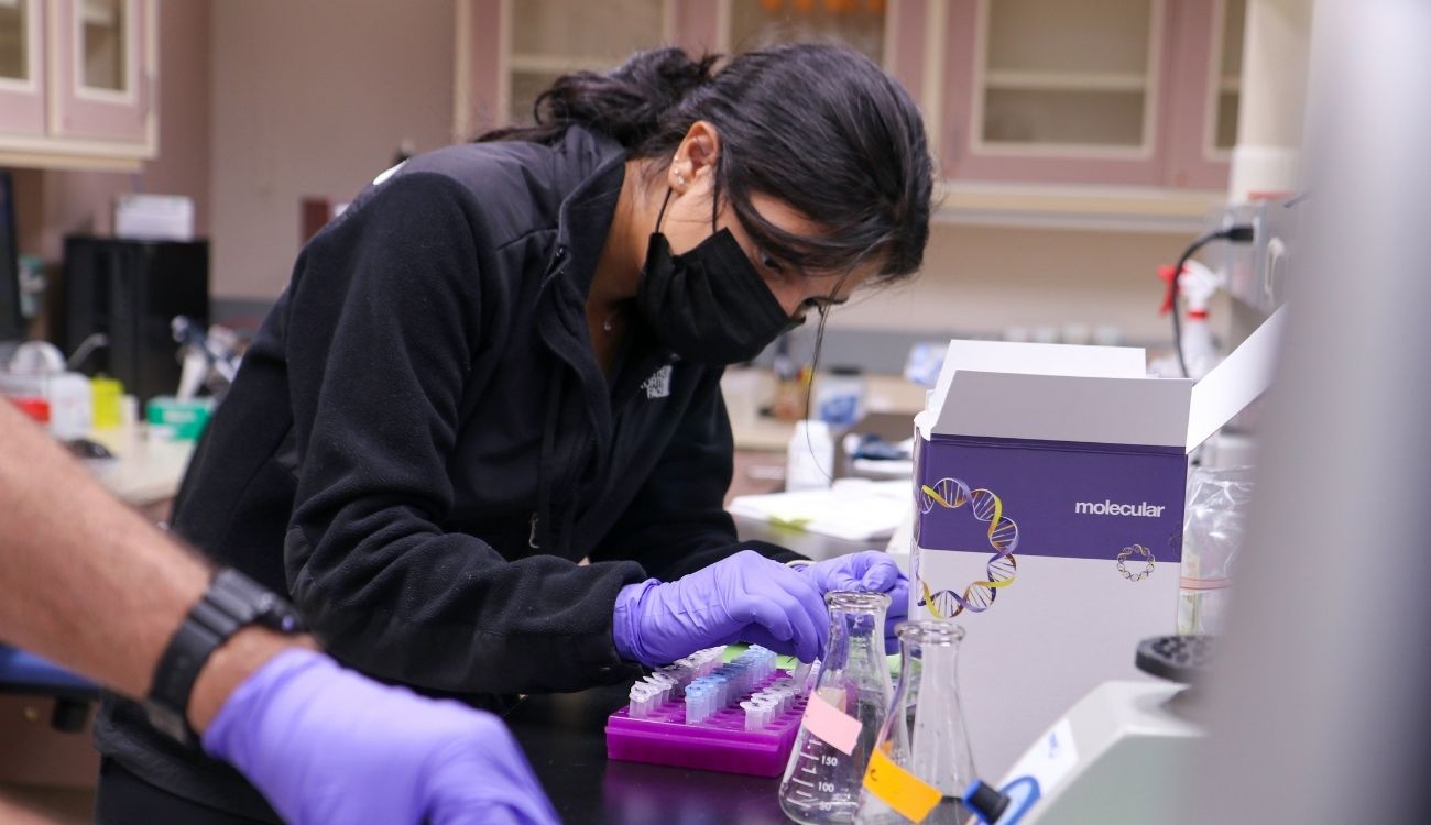 Student in lab