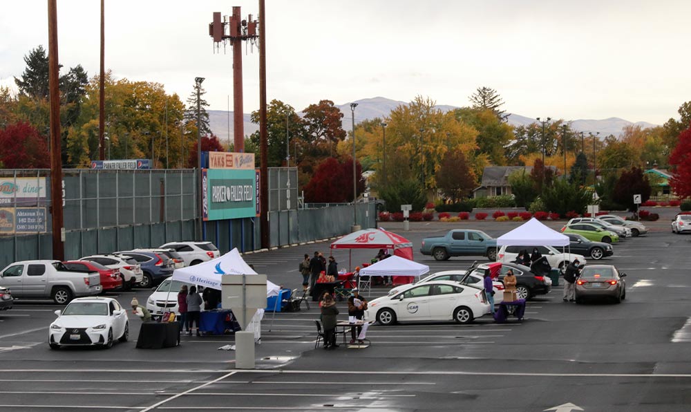 Cars in parking lot