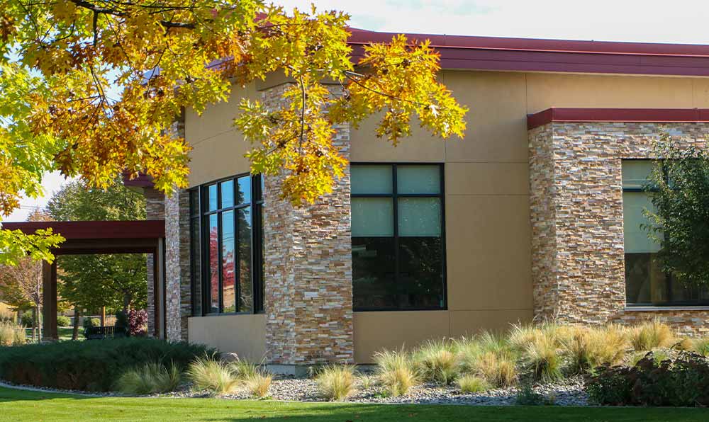 Grandview Library in fall