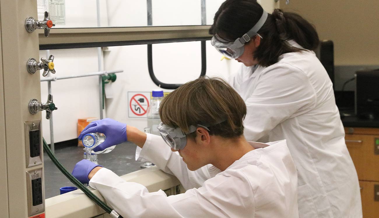 Two students in lab