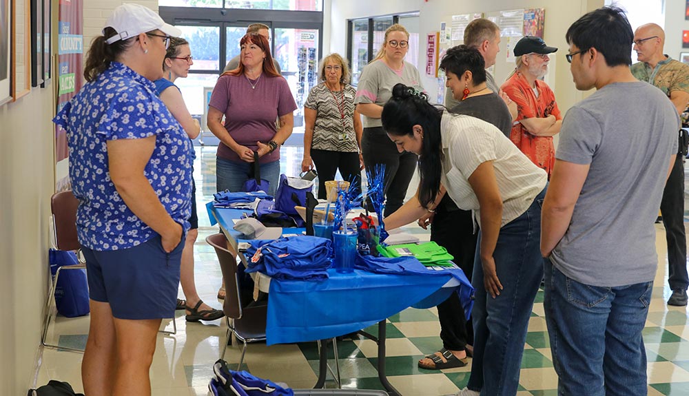 Employees at recognition BBQ