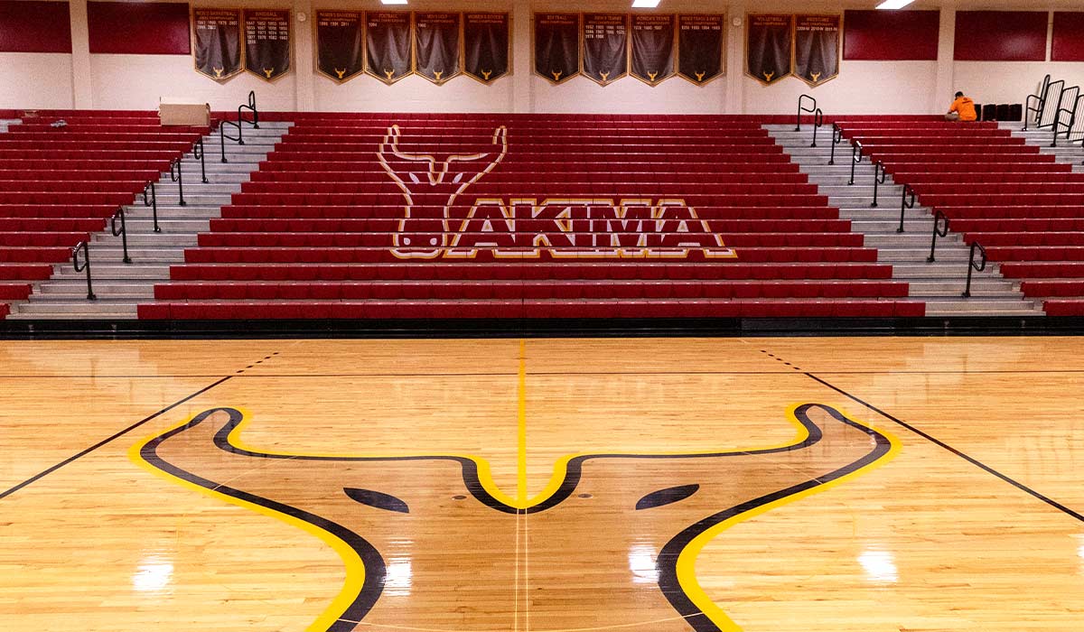 New bleachers in Sherar Gymnasium