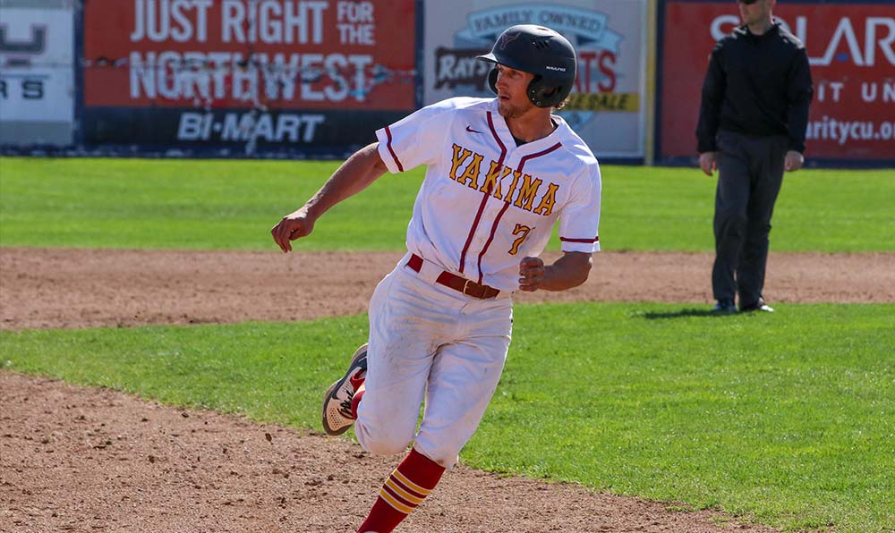 Baseball player running bases