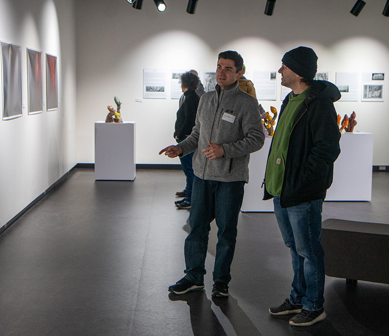 Photos from the Dust faculty exhibit opening at the Larson Gallery