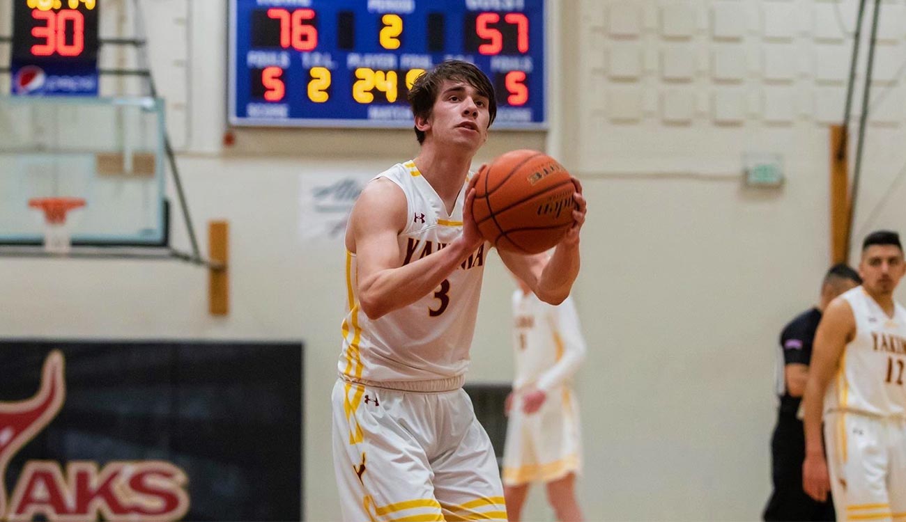 Basketball player attempts free throw