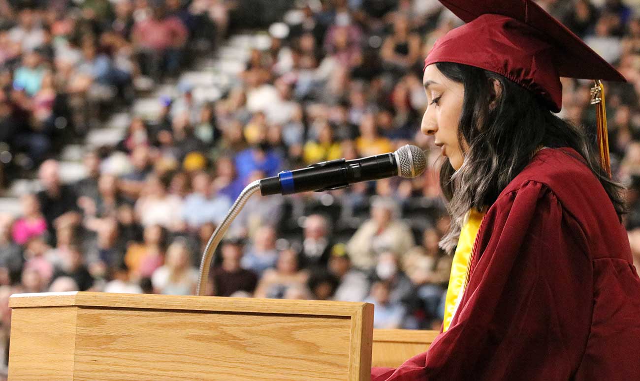 Aracely Ochoa speaks at YVC's 93rd Commencement ceremony