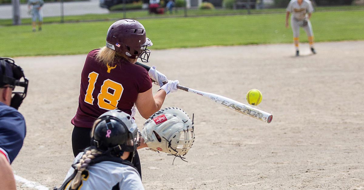 Softball player at bat