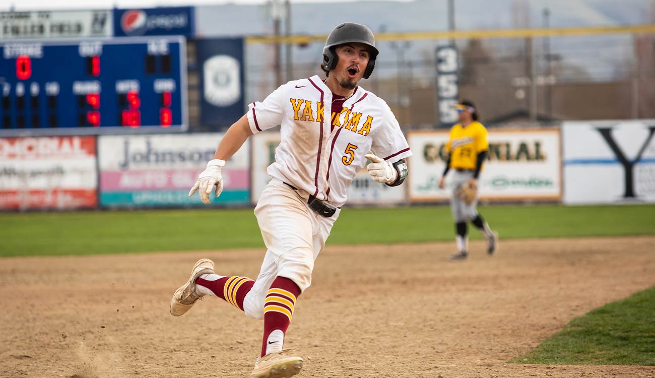 Baseball player running bases