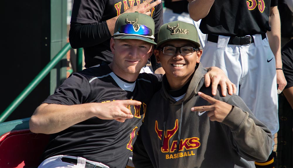 Baseball teammates celebrate