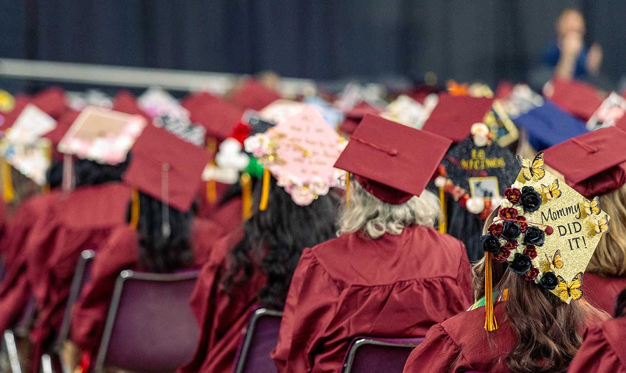 Graduates listen to the keynote address at YVC's 95th Commencement Ceremony