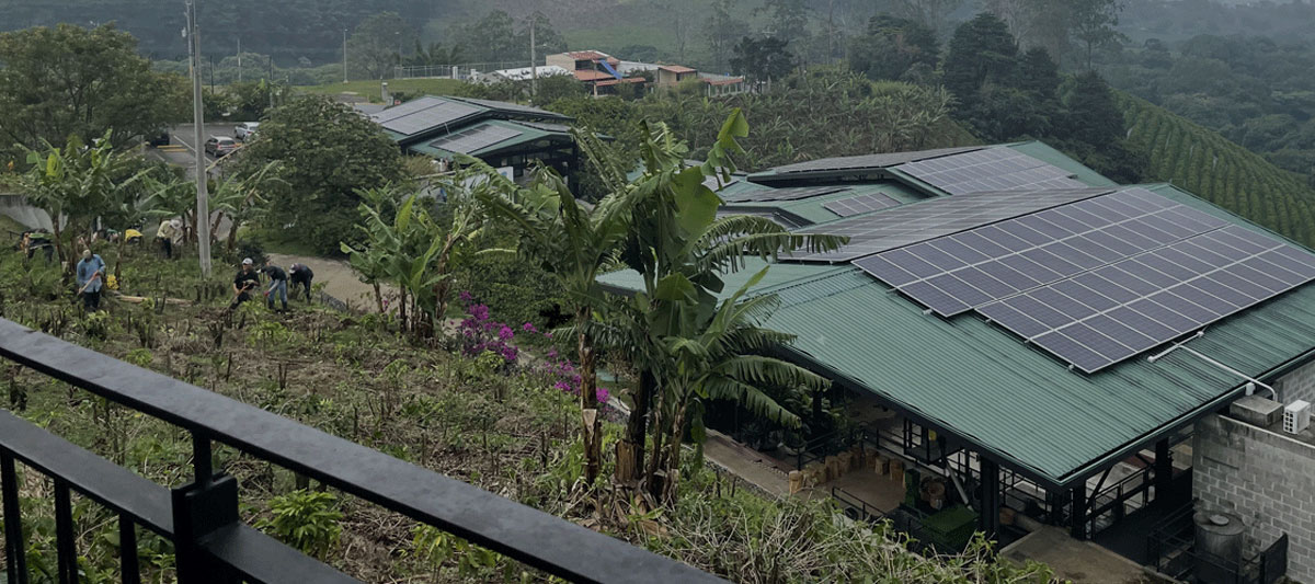 View from balcony overlooking Costa Rica's Naranjo Valley. 