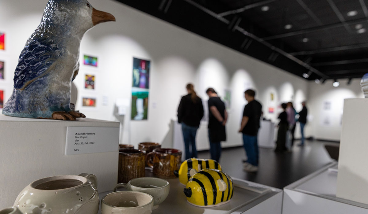 People view art during the annual Department of Visual Arts exhibit