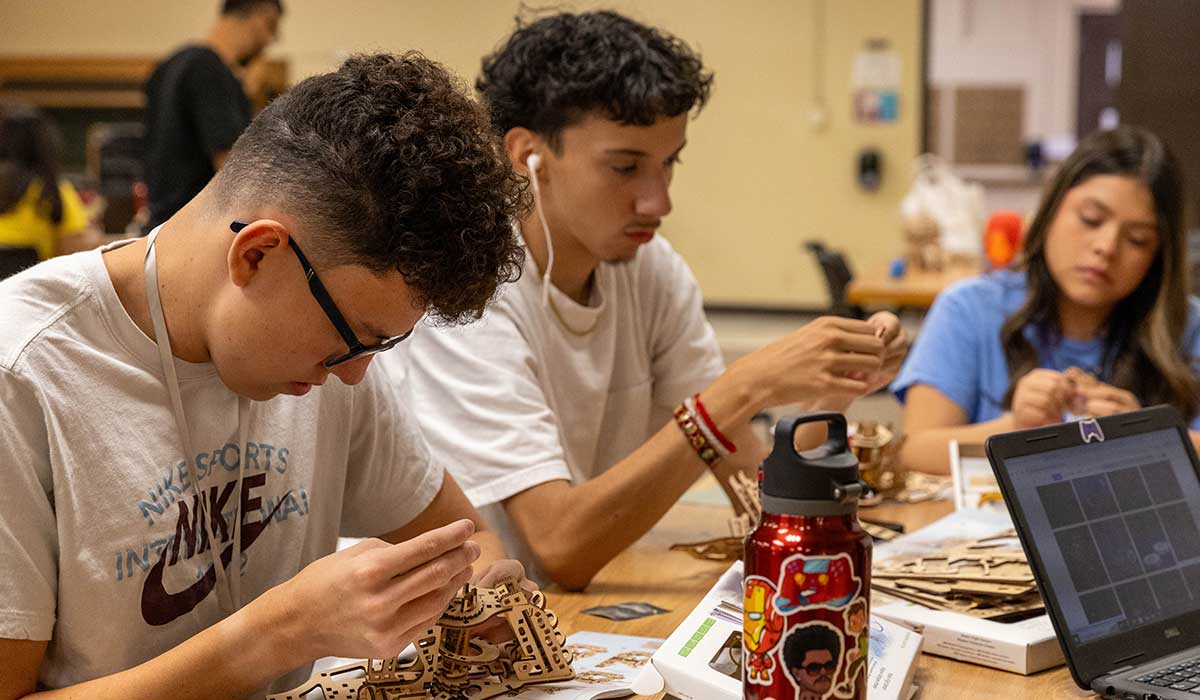 Upward Bound students work on a project during YVC's 2024 summer experience